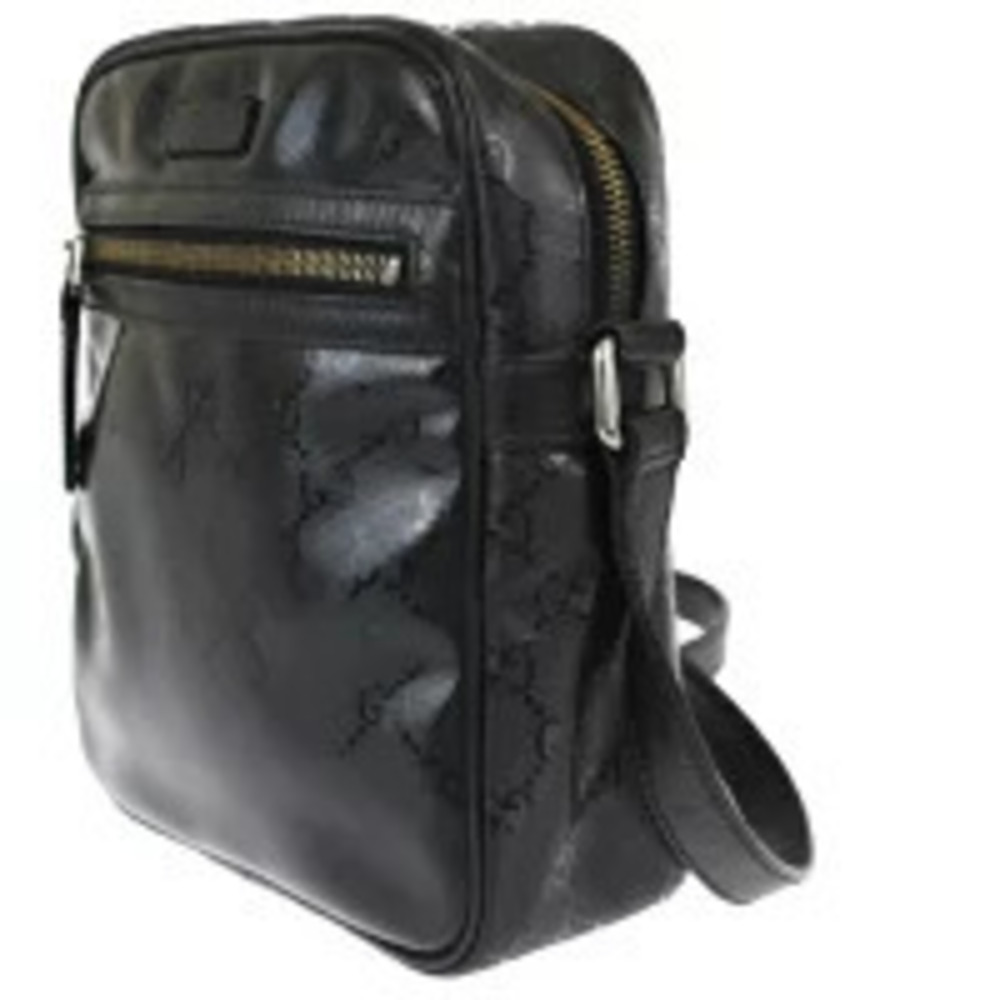 Gucci Leather Black Shoulder GG Imprime Bag Black